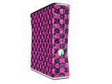 Skull and Crossbones Checkerboard Decal Style Skin for XBOX 360 Slim Vertical