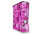 Pink Plaid Graffiti Decal Style Skin for XBOX 360 Slim Vertical