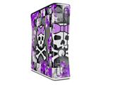 Purple Princess Skull Decal Style Skin for XBOX 360 Slim Vertical