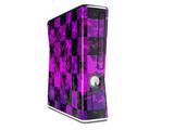 Purple Star Checkerboard Decal Style Skin for XBOX 360 Slim Vertical
