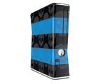 Skull Stripes Blue Decal Style Skin for XBOX 360 Slim Vertical