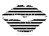 Stripes - Kissing Lips Fabric Wall Skin Decal measures 24x15 inches