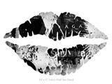 Urban Skull - Kissing Lips Fabric Wall Skin Decal measures 24x15 inches