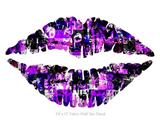 Purple Graffiti - Kissing Lips Fabric Wall Skin Decal measures 24x15 inches