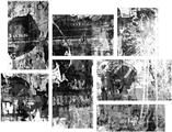 Graffiti Grunge Skull - 7 Piece Fabric Peel and Stick Wall Skin Art (50x38 inches)
