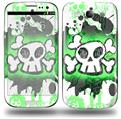 Cartoon Skull Green - Decal Style Skin (fits Samsung Galaxy S III S3)
