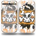 Cartoon Skull Orange - Decal Style Skin (fits Samsung Galaxy S III S3)