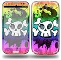 Cartoon Skull Rainbow - Decal Style Skin (fits Samsung Galaxy S III S3)