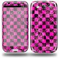 Pink Checkerboard Sketches - Decal Style Skin (fits Samsung Galaxy S III S3)