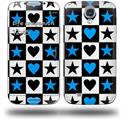 Hearts And Stars Blue - Decal Style Skin (fits Samsung Galaxy S IV S4)