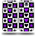 Purple Hearts And Stars - Decal Style Skin (fits Samsung Galaxy S IV S4)