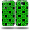 Criss Cross Green - Decal Style Skin (fits Samsung Galaxy S IV S4)
