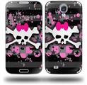 Pink Bow Skull - Decal Style Skin (fits Samsung Galaxy S IV S4)