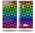 Love Heart Checkers Rainbow - Decal Style Skin (fits Nokia Lumia 928)