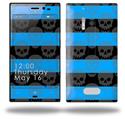 Skull Stripes Blue - Decal Style Skin (fits Nokia Lumia 928)