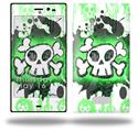 Cartoon Skull Green - Decal Style Skin (fits Nokia Lumia 928)
