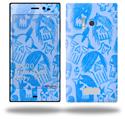Skull Sketches Blue - Decal Style Skin (fits Nokia Lumia 928)