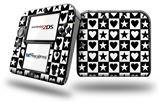 Hearts And Stars Black and White - Decal Style Vinyl Skin fits Nintendo 2DS - 2DS NOT INCLUDED