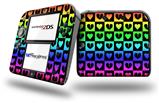 Love Heart Checkers Rainbow - Decal Style Vinyl Skin fits Nintendo 2DS - 2DS NOT INCLUDED
