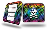 Rainbow Plaid Skull - Decal Style Vinyl Skin fits Nintendo 2DS - 2DS NOT INCLUDED