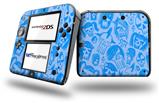 Skull Sketches Blue - Decal Style Vinyl Skin fits Nintendo 2DS - 2DS NOT INCLUDED