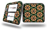 Floral Pattern Orange - Decal Style Vinyl Skin fits Nintendo 2DS - 2DS NOT INCLUDED