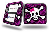 Pink Zebra Skull - Decal Style Vinyl Skin fits Nintendo 2DS - 2DS NOT INCLUDED