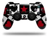 WraptorSkinz Skin compatible with Sony PS4 Dualshock Controller PlayStation 4 Original Slim and Pro Hearts and Stars Red (CONTROLLER NOT INCLUDED)