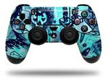 WraptorSkinz Skin compatible with Sony PS4 Dualshock Controller PlayStation 4 Original Slim and Pro Scene Kid Sketches Blue (CONTROLLER NOT INCLUDED)