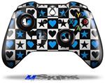 Decal Skin Wrap fits Microsoft XBOX One Wireless Controller Hearts And Stars Blue