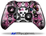 Decal Skin Wrap fits Microsoft XBOX One Wireless Controller Pink Bow Skull