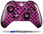 Decal Skin Wrap fits Microsoft XBOX One Wireless Controller Pink Checkerboard Sketches