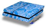 Vinyl Decal Skin Wrap compatible with Sony PlayStation 4 Original Console Skull Sketches Blue (PS4 NOT INCLUDED)