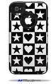 Hearts And Stars Black and White - Decal Style Vinyl Skin fits Otterbox Commuter iPhone4/4s Case (CASE SOLD SEPARATELY)