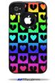Love Heart Checkers Rainbow - Decal Style Vinyl Skin fits Otterbox Commuter iPhone4/4s Case (CASE SOLD SEPARATELY)