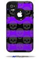Skull Stripes Purple - Decal Style Vinyl Skin fits Otterbox Commuter iPhone4/4s Case (CASE SOLD SEPARATELY)