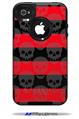 Skull Stripes Red - Decal Style Vinyl Skin fits Otterbox Commuter iPhone4/4s Case (CASE SOLD SEPARATELY)