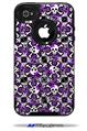 Splatter Girly Skull Purple - Decal Style Vinyl Skin fits Otterbox Commuter iPhone4/4s Case (CASE SOLD SEPARATELY)