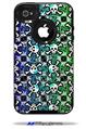Splatter Girly Skull Rainbow - Decal Style Vinyl Skin fits Otterbox Commuter iPhone4/4s Case (CASE SOLD SEPARATELY)