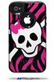 Pink Zebra Skull - Decal Style Vinyl Skin fits Otterbox Commuter iPhone4/4s Case (CASE SOLD SEPARATELY)