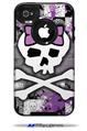 Princess Skull Purple - Decal Style Vinyl Skin fits Otterbox Commuter iPhone4/4s Case (CASE SOLD SEPARATELY)