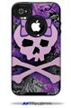 Purple Girly Skull - Decal Style Vinyl Skin fits Otterbox Commuter iPhone4/4s Case (CASE SOLD SEPARATELY)