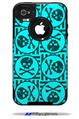 Skull Patch Pattern Blue - Decal Style Vinyl Skin fits Otterbox Commuter iPhone4/4s Case (CASE SOLD SEPARATELY)