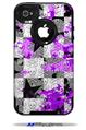 Purple Checker Skull Splatter - Decal Style Vinyl Skin fits Otterbox Commuter iPhone4/4s Case (CASE SOLD SEPARATELY)