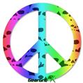 Rainbow Skull Collection - Peace Sign Car Window Decal 6 x 6 inches