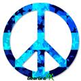 Blue Star Checkers - Peace Sign Car Window Decal 6 x 6 inches