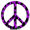 Purple Leopard - Peace Sign Car Window Decal 6 x 6 inches