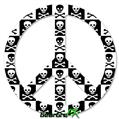 Skull Checkerboard - Peace Sign Car Window Decal 6 x 6 inches