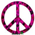 Pink Distressed Leopard - Peace Sign Car Window Decal 6 x 6 inches