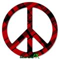 Red Plaid - Peace Sign Car Window Decal 6 x 6 inches